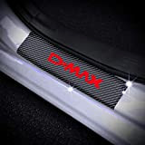 Senyazon D-MAX Autocollant en fibre de carbone vinyle réfléchissant pour seuil de porte de voiture Isuzu D-MAX (rouge)