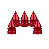 SENZEAL 5 pièces de Style cône Auto Bike Personnalisé Valve Caps en Alliage d'aluminium Pneus Caps (Rouge)