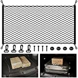 Shinybox Filet de Coffre de Voiture, Filet de Rangement pour Coffre de Voiture avec 4 Crochets, Bagages Fixe en Flexible ...