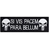 SI VIS Pacem Écusson thermocollant Punisher Biker Patch Rocker Repasser Heavy Metal Sticker Trash-Metal Patch Cadeau Motard Bricolage Veste/Weste/Jean/Bateau/Coffre de ...