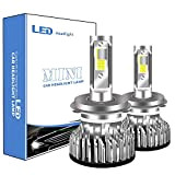 Sidaqi 2X Ampoule H4 LED, 12000LM Phares pour voitures et motos COB 6000K 100W Blanc Ampoules de rechange pour lampes ...