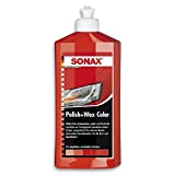 SONAX Polish+wax color (500 ml) moyennement abrasif à la cire de carnauba avec pigments de couleur rouge | Réf: 02964000