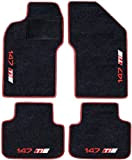 SonCar Ensemble complet de tapis en moquette noir avec bord rouge sur mesure avec broderie pour Alfa Romeo 147 TI ...