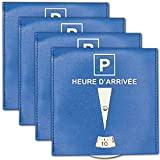 SQUATCH® | Lot de 4 disques de Stationnement pour Parking Zone Bleue | Simili Cuir Indéchirable | Format 15 x ...