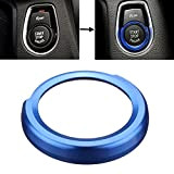 Start Bouton d'arrêt Coque en alliage d'aluminium Housse de protection auto Start Button Sticker Décoration Bague, Bleu