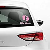 Sticker autocollant rose clair bébé à bord petit pied bébé de Kdosublim