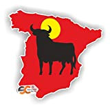 Sticker Toro/Taureau Carte Espagne Autocollant