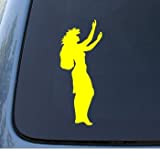 Stickers fille-marque : hawaiian hULA dancer-car, truck, ordinateur portable, vinyle decal stickers#1164/yellow color vinyl :