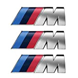 Suithink Lot de 3 badges autocollants M Power Tri Color Emblèmes autocollants pour pare-chocs arrière de voiture