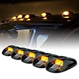 Sunwan Lot de 5 feux de signalisation pour toit de voiture ou camion 12 LED étanches Lumière ambre et optique noir ...
