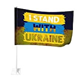 Support Ukraine I Stand With Ukraine Car Flag Clip Double Face 30,5 x 45,7 cm Bannière pour Décoration de Voiture ...