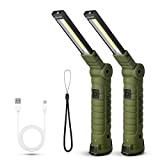 Suranew Lampe de poche LED Lampe de Travail, COB Baladeuse LED lampe torche avec Base Magnétique 5 Modes Lumière USB ...