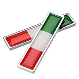 Tcare 1 Paire Italie Drapeau en Métal Autocollant De Voiture Décorer Autocollant Emblème Badge
