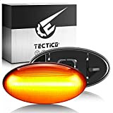 TECTICO LED Dynamique Marqueur latéral Clignotant séquentiel E8 12V 18 LED Jaune brillant pour 107 108 206 301 307 407 ...