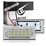 TECTICO LED Éclairage plaque immatriculation auto Feux arrière E-Mark ECE Blanc pur canbus sans erreur Ampoules de feux de plaque ...
