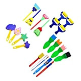 TOYANDONA 21 Pièces Enfants Mousse Peinture Brosses Kits Outil Bricolage Kit Éponge Pinceaux Main Timbres Outils de Dessin pour Les ...