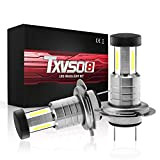 TXVSO H7 Kit de phares pour voiture à 3 côtés, lampes blanches 6000K, 18000LM, 55W/ampoule, 2pcs/kit, remplacement des phares à ...
