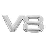 UANG 7.5X3.5Cm Auto Voiture V8 Autocollants 3D Chrome Autocollant Badge EmblèMe
