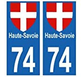 universel Autocollants plaques immatriculation département 74 Haute-Savoie Blason