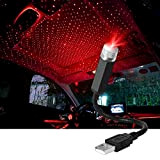 URAQT Lumière D'ambiance LED, Lampe de Toit USB pour Voiture Atmosphère Ciel étoilé Lumière LED Projecteur Rouge Veilleuse Réglable Plusieurs ...