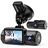 VANTRUE N2S 4K GPS Dashcam Vision Nocturne IR, Double 1440P Caméra Embarquée Avant et Arrière pour Voiture, 24H Double Surveillance ...
