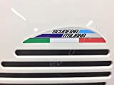Vespa Gts 125 200 250 300 Gtv Extension de grille d'aération latérale droite Drapeau italien et Scuderia Italiana Autocollant laminé ...