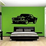 Vintage grande voiture Ford Mustang 1969 art mural autocollant autocollant décoration de la maison art mural voiture décalque A4 57x150cm