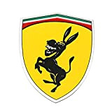 vlandho 1 Pcs en Aluminium Créatif Drôle Humour Parodie Prank Autocollant pour Ferrari Ane Logo Emblème Badge en Métal De ...