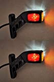 VNVIS Lot de 2 feux de position latéraux LED 12V / 24V Fixation au châssis pour camions et camions bennes ...