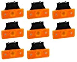 VNVIS Lot de 8 feux de position à LED orange 24V 12V avec supports en caoutchouc pour châssis remorque camion ...