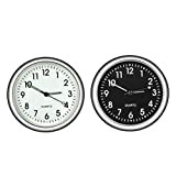 Voiture numérique Horloge bâton-on Horloge analogique Montre Mini-Horloge Classique Rond Horloge analogique Horloge Universelle du Tableau de Bord pour Voitures ...