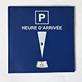 WARESCO Disque Bleu de Stationnement Parking Zone Bleue| Simili Cuir Indéchirable | Stationnement Carte Horodateur | Format 15x15 cm| Stationnement ...