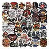 WayOuter Vintage Harley Motos Autocollants 100 pièces Biker Vinyle Stickers pour Bagages Ordinateur Portable Skateboard Vélo
