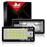 WinPower LED Éclairage plaque immatriculation auto ampoules Pas d'erreur 6000K xénon blanc froid 18 SMD Feux arrière pour A3/S3/A4/S4/A6/C6/S6/RS6/A8/S8/Q7 ect., ...