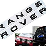 XCBW Insigne d'emblème de Capot Avant 3D 2 pièces Autocollants Lettres, pour Range Rover Stickers Decal Logo,Noir