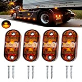 Xinxiu Lot de 4 feux de gabarit latéraux à LED 12 V/24 V - Étanches - Pour caravane, van, camion, ...