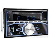 XOMAX XM-2CDB622 Autoradio avec Lecteur de CD I Bluetooth I USB, SD, AUX I 7 couleurs d'éclairage (bleu, rouge, jaune, ...