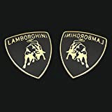 YCZHD 2 pièces pour Lamborghini Huracan Gallardo Aventador Urus Voiture Style 3D métal emblème Badge Autocollant arrière Coffre décor Accessoires