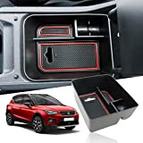 YEE PIN Console centrale Seat Arona/Seat Ibiza Boîte à gants pour accoudoir Boîte de rangement avec tapis antidérapant Accessoires de ...