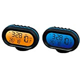 Yosoo 12V voiture thermomètre numérique Voltmètre horloge alarme moniteur, tension d'horloge compteur multifonctionnel Auto indicateur de température, horloge LCD moniteur ...