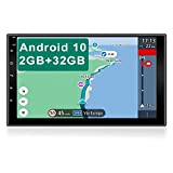 YUNTX Android 10.0 Double Din Autoradio - GPS 2 Din - Caméra arrière GRATUITES - 7 Pouce - Soutien Dab+ ...