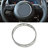 YXNVK Voiture ABS Chrome Anneau de Volant Garniture Autocollant Centre emblème Logo Cadre Sequin, pour Audi A1 A4 B9 A5 ...