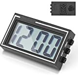 Zerone Petite horloge numérique pour tableau de bord de voiture, écran LCD, affichage de l'heure, de la date, horloge numérique ...
