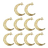 zhiwenCZW 10 Pcs Creux Lune Luna Croissant Symbole en Filigrane Charme Pendentif DIY Fabrication de Bijoux