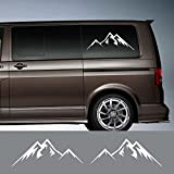 ZKSHPS 2 pièces Autocollants de Voiture Camping-Car Van personnalisé Montagne Graphiques Vinyle décalcomanies Accessoires de réglage,pour VW Transporter T3 T4 ...
